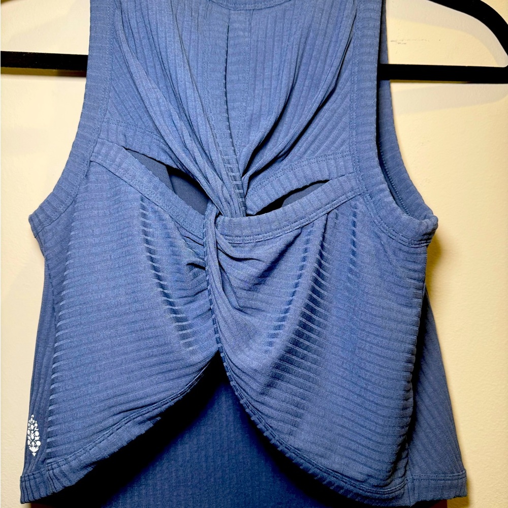 Free People Movement Blue Twist Back Tank Top | Size Small - Picture 2 of 5